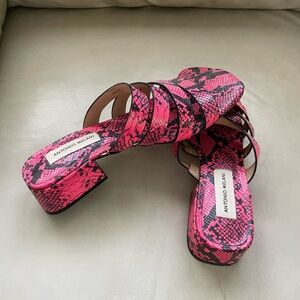 Real leather block heel mules